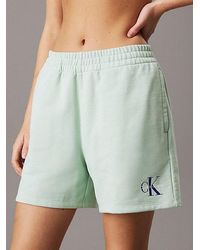 Calvin Klein - Badstof Korte Broek Met Monogram-Logo - Lyst