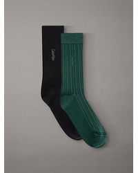 Calvin Klein - 2 Pack Soft Stretch Stripe Crew Socks - Lyst