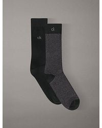 Calvin Klein - 2 Pack Logo Texture Crew Socks - Lyst