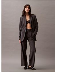 Calvin Klein - Tropical Wool Blend Pleated Pants - Lyst