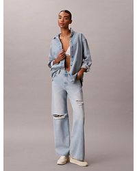 Calvin Klein - Jeans Wide Leg Distressed Jeans - Lyst