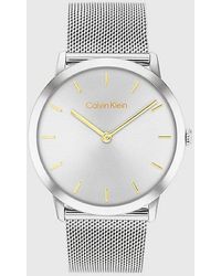 Calvin Klein - Minimalistic Dial Mesh Bracelet Watch - Lyst