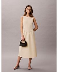 Calvin Klein - Fit And Flare Sleeveless Midi Dress - Lyst