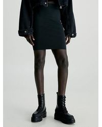 Calvin Klein - Falda slim de canalé con cremallera trasera - Lyst