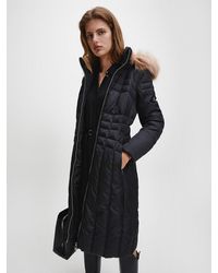 Calvin Klein Abrigo de plumas con capucha - Negro