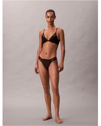Calvin Klein - Ck Floral Lace Lightly Lined Plunge Bra - Lyst