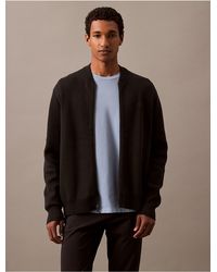 Calvin Klein - Calvin Klein Smooth Cotton Sweater Bomber Jacket - Lyst