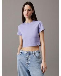 Calvin Klein - Cropped T-Shirt Aus Stretch-Baumwolle - Lyst