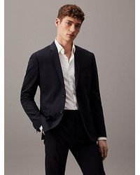 Calvin Klein - Slim Single-breasted Wool Stretch Blazer - - Blue - Men - 48 - Lyst