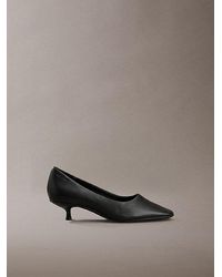 Calvin Klein - Leather Kitten Heel Pumps - Lyst