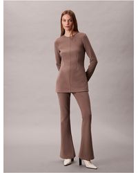 Calvin Klein - Tailored Knit Flared Pull-On Pants - Lyst