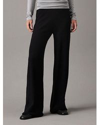 Calvin Klein - Broek Met Wijde Pijpen Van Zacht Wol - Lyst