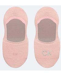 Calvin Klein - 2-Pack Zachte Footies Met Logo Van Glanzend Katoen - Lyst