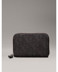 Calvin Klein - Portafoglio Con Zip Integrale Jacquard Con Logo - Lyst