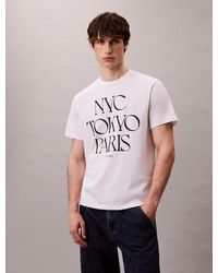 Calvin Klein - T-Shirt Con Grafica Flagship Cities Taglio Relaxed - Lyst