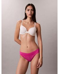 Calvin Klein - Low Rise Bikini Briefs Icon Logo Lace - Lyst