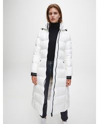 Calvin Klein Abrigo de plumas con cintur�n - Blanco