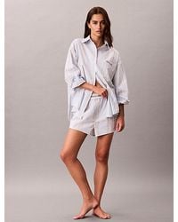 Calvin Klein - Pyjama Shorts Icon Cotton Poplin - Lyst