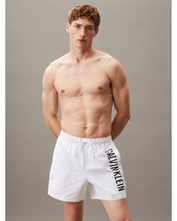 Calvin Klein - Short De Bain Mi-Long Avec Cordon De Serrage - Lyst