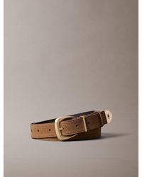 Calvin Klein - Suede Leather Tapered Hardware Belt - Lyst
