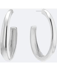 Calvin Klein - Orecchini A Cerchio Larghi Scolpiti - Lyst