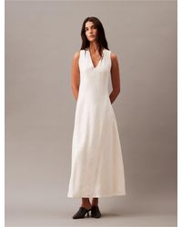 Calvin Klein - Casual Linen Blend Day Dress - Lyst