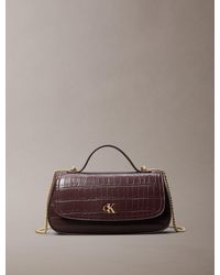 Calvin Klein - Sac À Main Effet Croco Avec Chaîne - Lyst