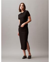 Calvin Klein - Refined Jersey Midi Skirt - Lyst