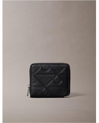 Calvin Klein - Allover Monogram Logo Zip Bifold Wallet - Lyst