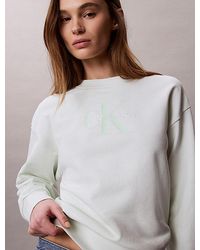 Calvin Klein - Jeans French Terry Monologo Crewneck Sweatshirt - Lyst