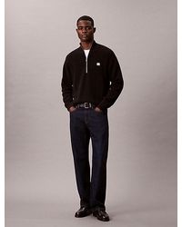 Calvin Klein - Jeans Cotton Waffle Quarter Zip Jumper - Lyst