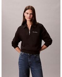 Calvin Klein - Jeans French Terry Relaxed Quarter Zip Sweatshirt - Lyst