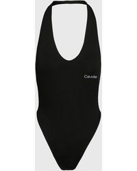 Calvin Klein - Halter Neck Swimsuit - Ck Meta Essentials - Lyst