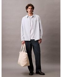 Calvin Klein - Cotton Linen Relaxed Jeans - Lyst