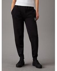 Calvin Klein - Pantalón de chándal holgado de felpa con monograma - Lyst