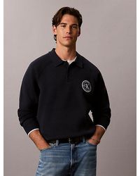 Calvin Klein - Jeans Cotton Knit Varsity Polo Jumper - Lyst
