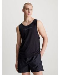 Calvin Klein - Camiseta de tirantes de playa de lino y algodón - Lyst