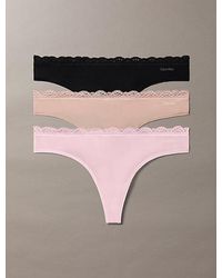 Calvin Klein - 3 Pack Thongs Microfibre Stretch Lace - Lyst