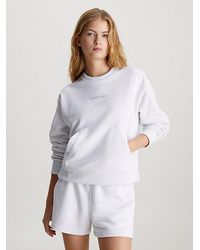 Calvin Klein - Cropped French-Terry-Sweatshirt - Lyst
