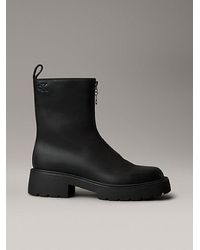 Calvin Klein - Jeans Leather Chunky Zip Ankle Boots - Lyst