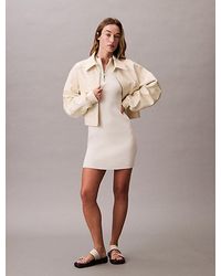 Calvin Klein - Smalle Mini-Jurk Met Kwart Rits - Lyst