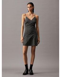 Calvin Klein - All-over Logo Slip Dress - Lyst