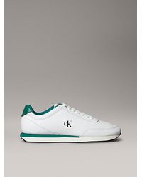Calvin Klein - Leather Signature Logo Runner Trainers - Lyst