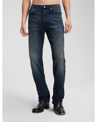 Calvin Klein - Standard Straight Fit Boston Blue Black Jeans - Lyst