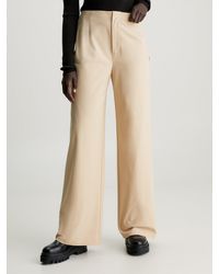 Calvin Klein - Wide Leg Knit Trousers - Lyst