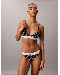 Calvin Klein - Lightly Lined Triangle Bralette Icon Cotton Modal - Lyst