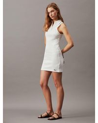 Calvin Klein - Slim Waffle Cotton Polo Dress - Lyst
