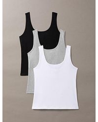 Calvin Klein - 3 Pack Scoopneck Tank Tops - Lyst