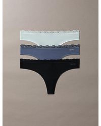 Calvin Klein - 3 Pack Thongs Microfibre Stretch Lace - Lyst