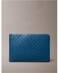 Calvin Klein - Embossed Monogram Logo Zip Pouch - Lyst